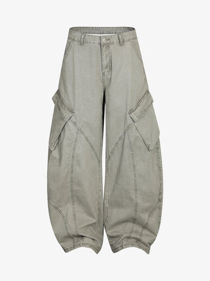 Patchwork Multi-Pocket Workwear Casual Machete Pants 