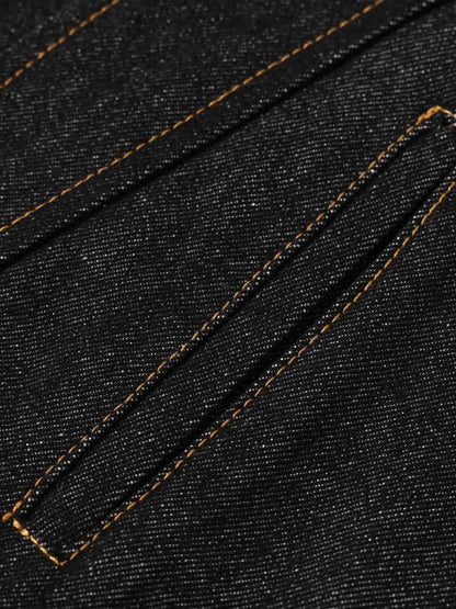 Stand Collar Clasp Detail Denim Jacket 