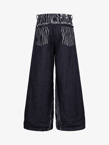 Zebra Graphic Distressed Jeans