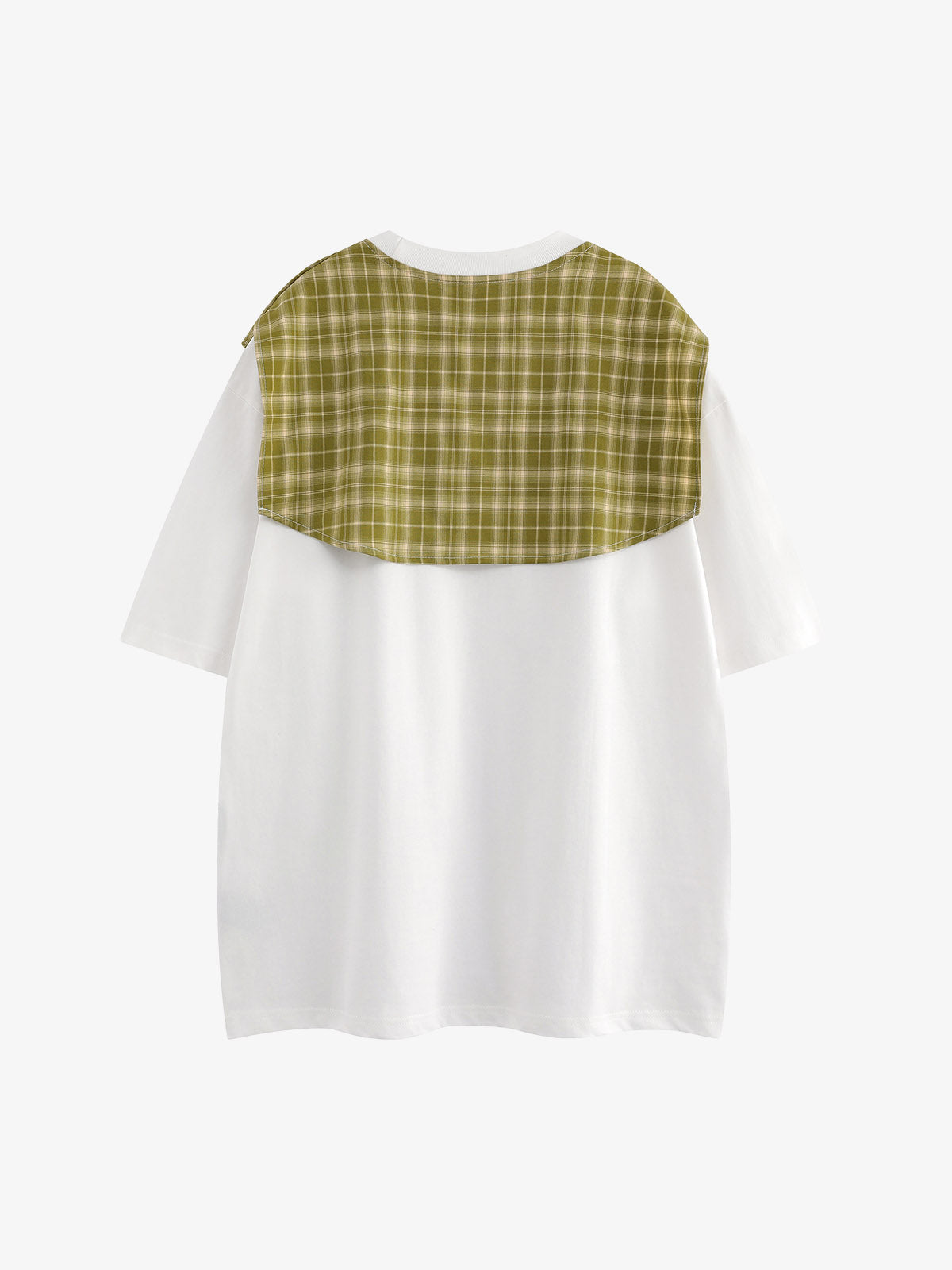Street Style Retro Patchwork Plaid Tee
