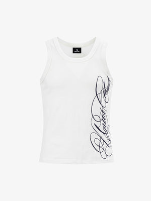 Floral Letter Print Sleeveless Vest