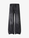 Streetwear Distressed Eyelet Detail Baggy Sweatpants