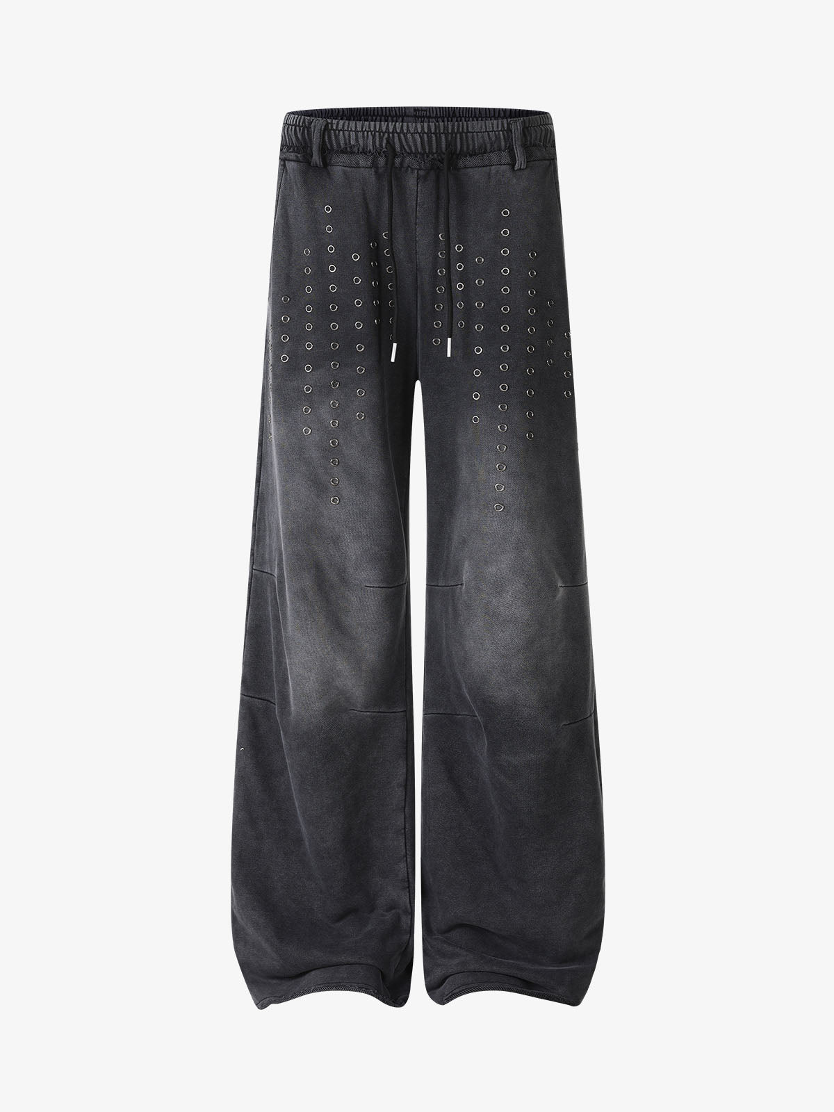 Streetwear Distressed Eyelet Detail Baggy Sweatpants