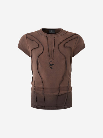 Scorpion Embroidered Exposed-Seam T-Shirt