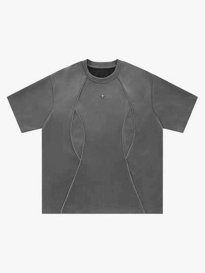 Functional Deconstructed Split Short-Sleeved T-Shirt - 2437 