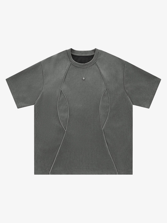 Functional Deconstructed Split Short-Sleeved T-Shirt - 2437 