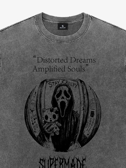 Vintage Washed Distorted Graphic T-Shirt 