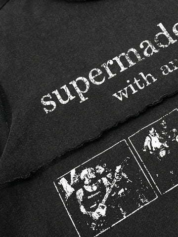 Washed Graphic Deconstructed Punk T-Shirt 
