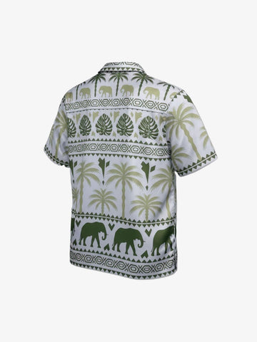 Tropical Elephant Palm Cuban Shirt