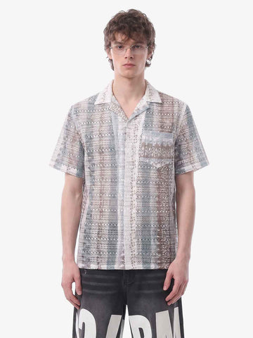 Bohemian Lace Cutout Cuban Shirt