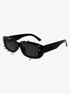 Retro Punk Studded Small Square Frame Sunglasses 