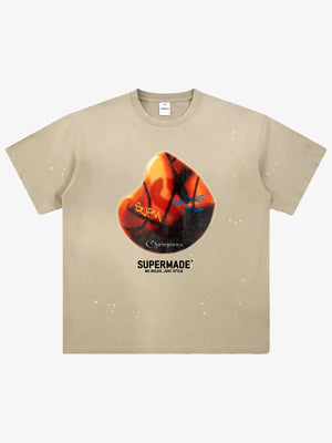 Supermade Abstract Basketball Texture Graphic T-Shirt 
