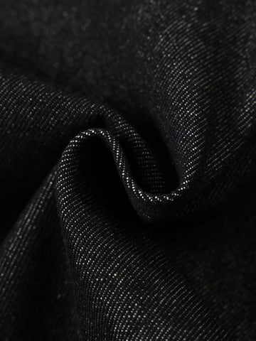 Stand Collar Clasp Detail Denim Jacket 