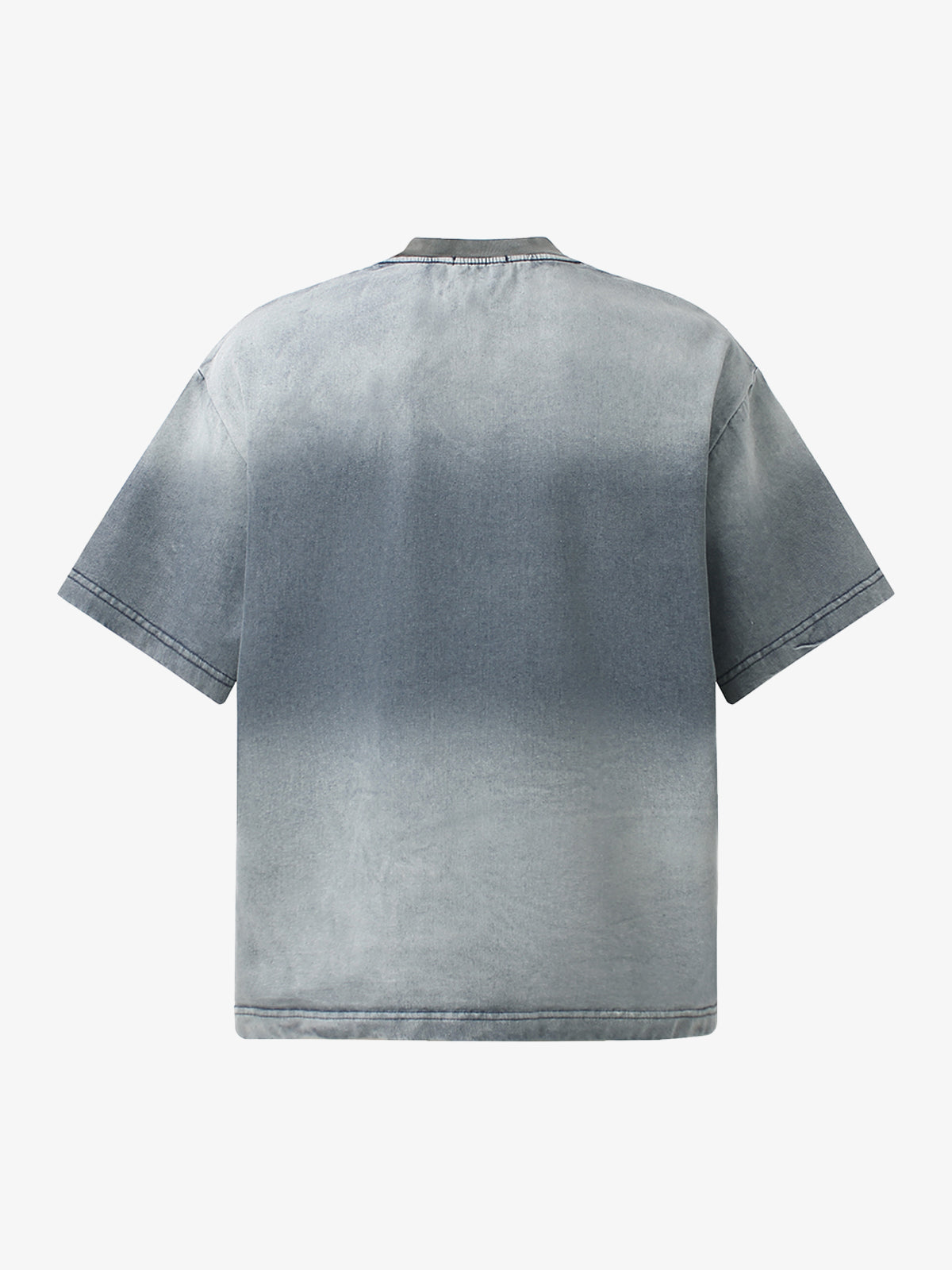Ombre Washed Denim T-Shirt – Oversized Cotton Short Sleeve Tee