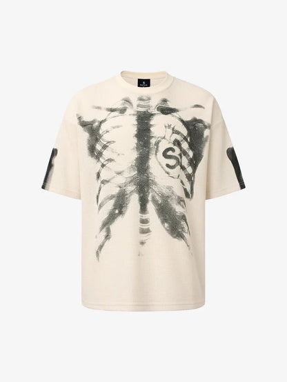 X-Ray Skeleton Graphic Waffle T-Shirt 