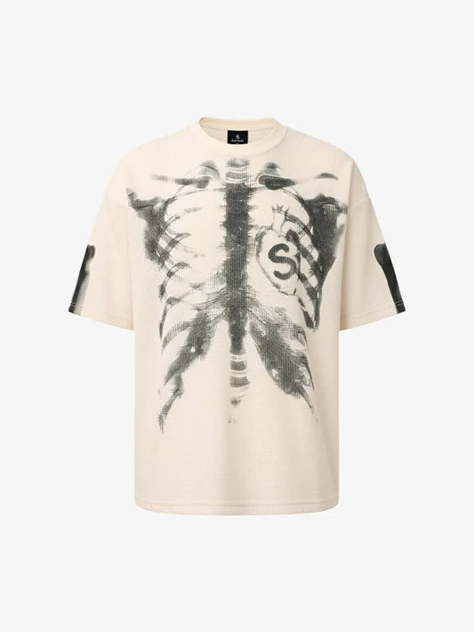 X-Ray Skeleton Graphic Waffle T-Shirt 