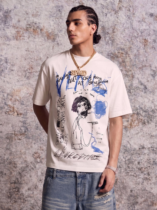 Abstract Hand-Painted Graphic T-Shirt