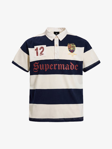 Vintage Striped Rugby Polo Shirt
