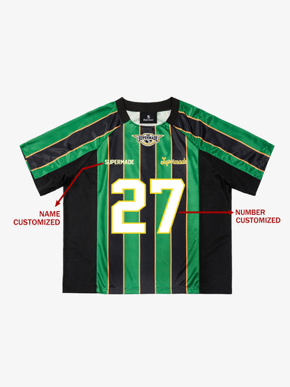 Original Retro Striped Spliced Sports Jersey T-Shirt - 2422 