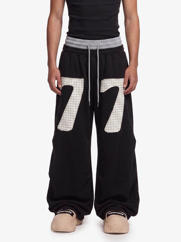 Double-Waisted Ruched Sweatpants