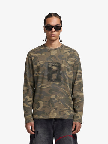 Camo Number 8 Graphic Long Sleeve T-Shirt 