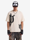 Asymmetric Skeleton Graphic Waffle T-Shirt