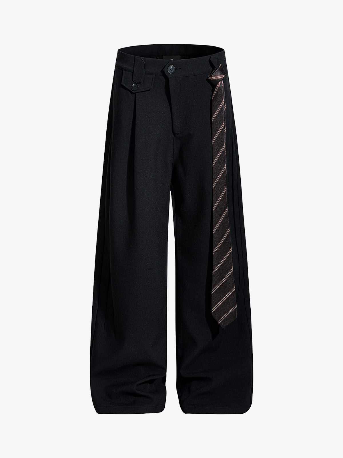 Tie Detail Relaxed Fit Draped Suit Pants