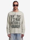 Vintage Grunge Text Print Henley Long Sleeve T-Shirt 
