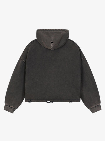Demon Graphic Cropped Hoodie