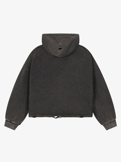 Demon Graphic Cropped Hoodie