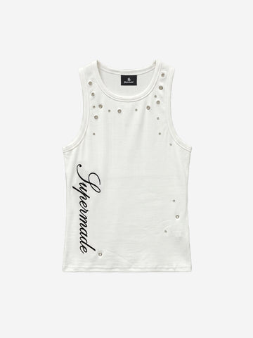 Punk Metal Grommet Ribbed Vest