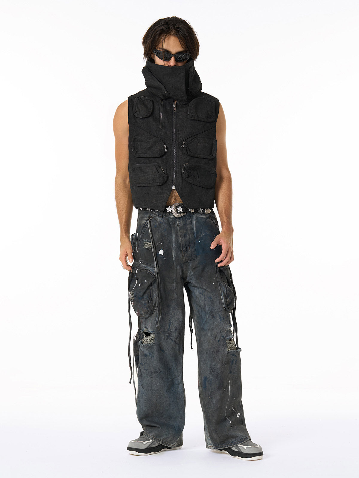 Heavy-Duty Multi-Pocket Multi-Zipper Vest 