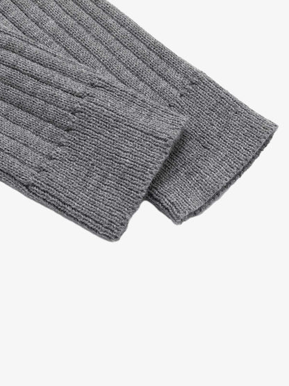 Distressed Ribbed Raglan Knit Sweater