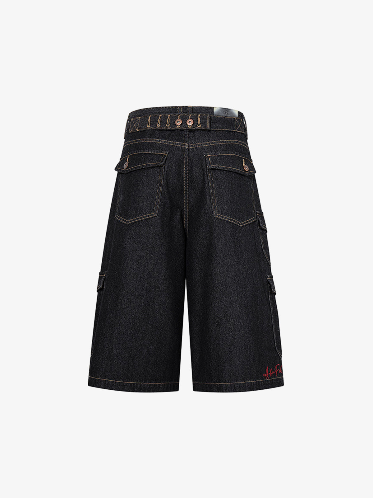 Dark Wash Jeans – Adjustable Waist Tabs Copper Hardware Classic Fit Denim