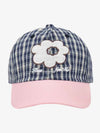 Plaid Floral Embroidered Baseball Cap