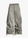 Ruched Cuffs Curved Cargo Pants