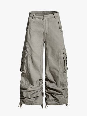 Ruched Cuffs Curved Cargo Pants