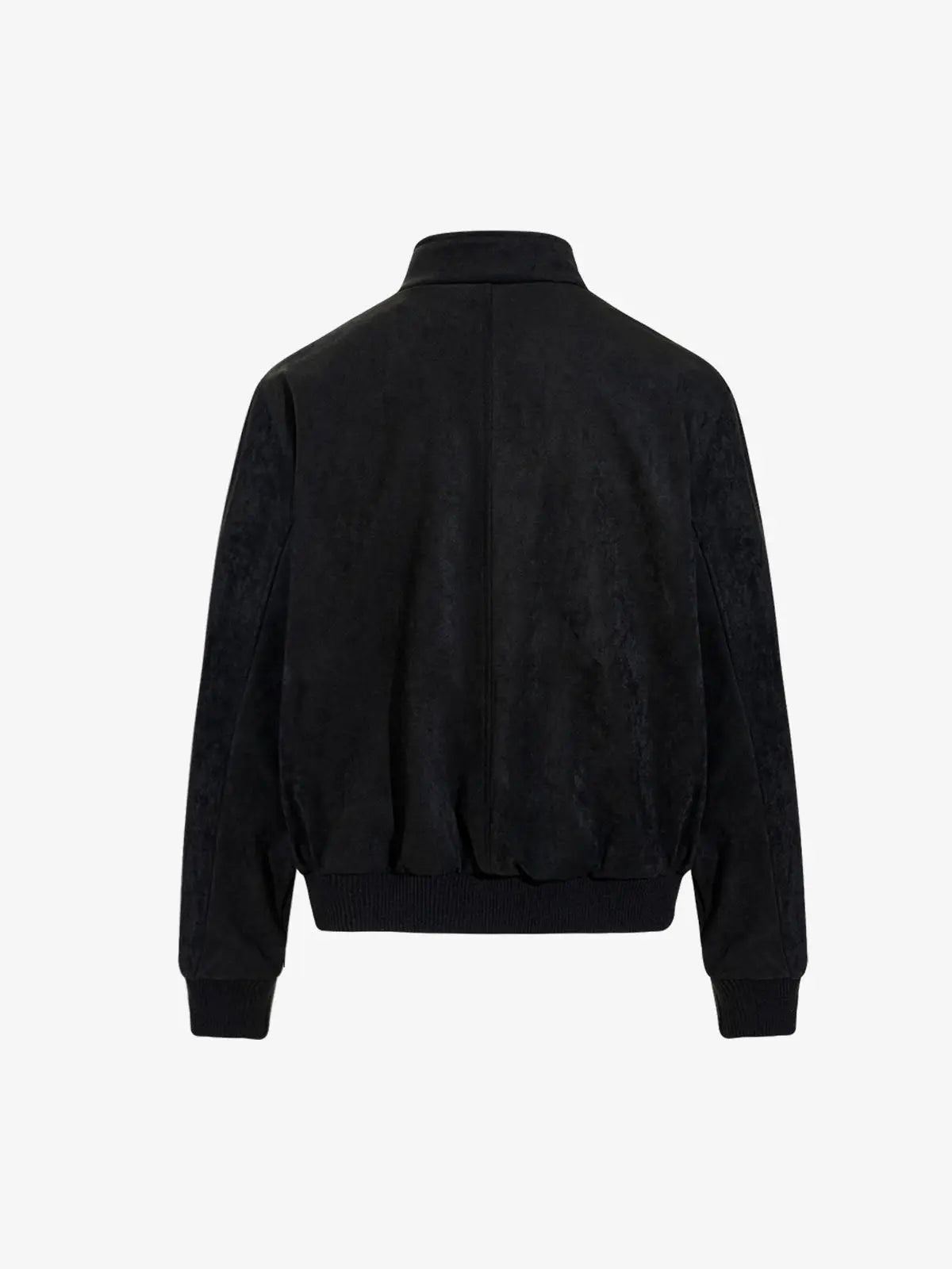 Vintage Stand Collar Metal Button-Structured Bomber Jacket 
