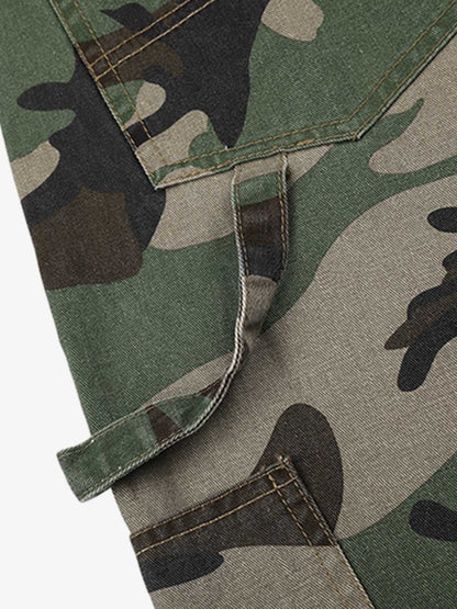 Camo Leopard Patchwork Cargo Pants