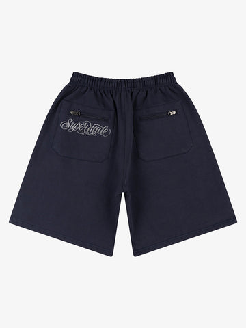 Zip Pocket Embroidered Shorts