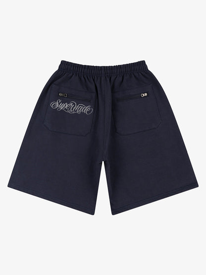 Zip Pocket Embroidered Shorts