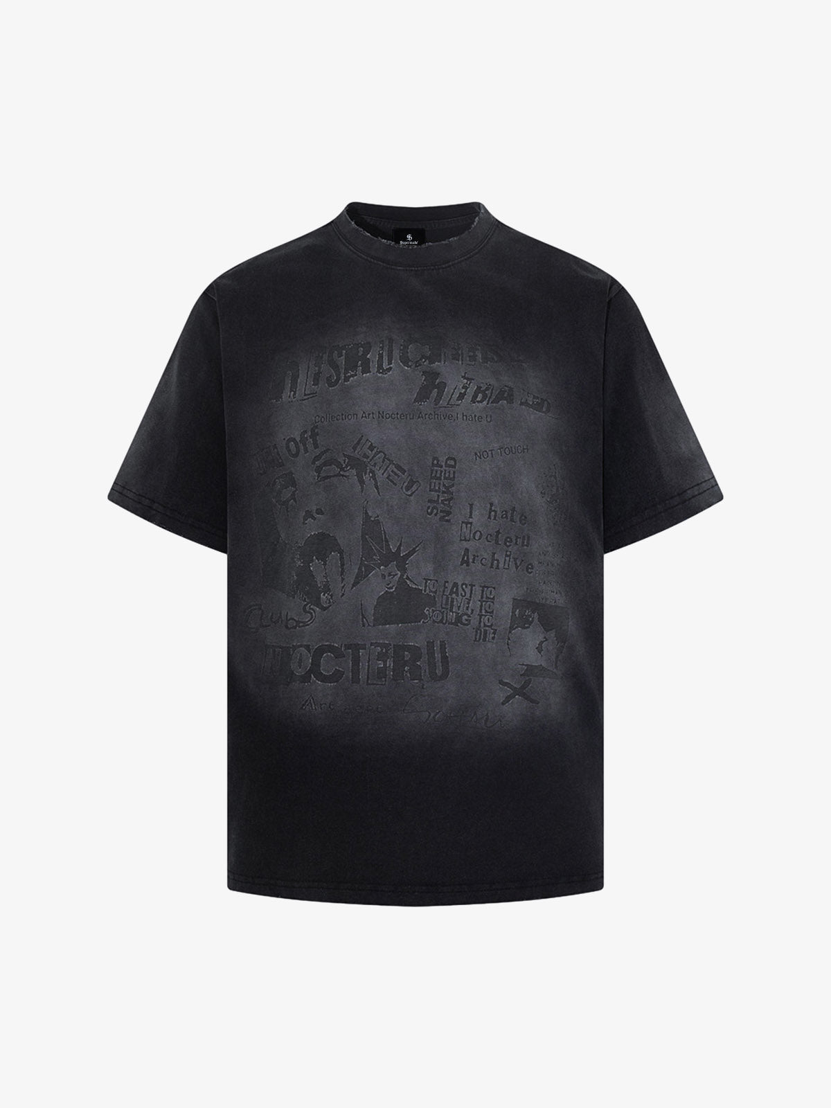 Washed Distressed Graphic Print T-Shirt 