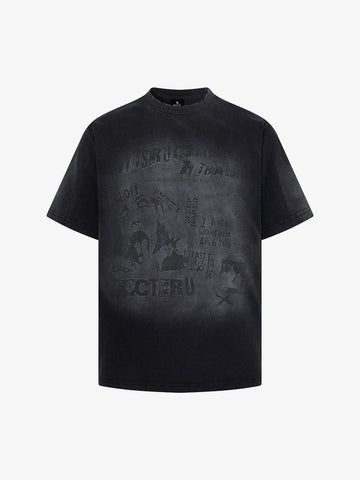 Washed Distressed Graphic Print T-Shirt 