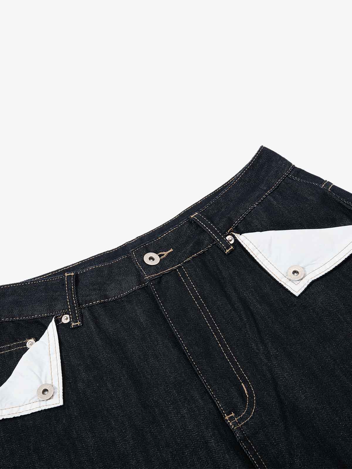 Cinch Back Contrast Stitch Jeans