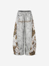 Rhinestone Logo Leopard Patchwork Sweatpants