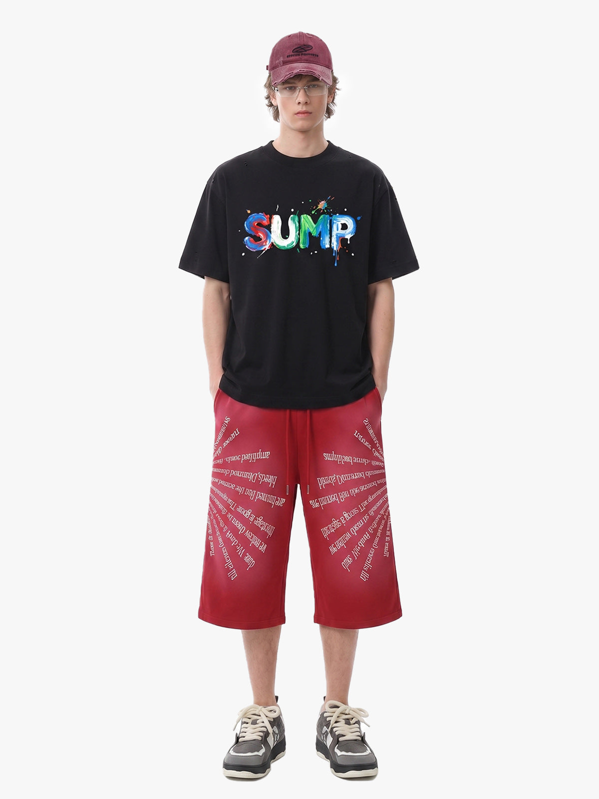 Graffiti Paint Drip Letter Print Oversized T-Shirt