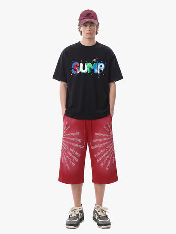 Graffiti Paint Drip Letter Print Oversized T-Shirt