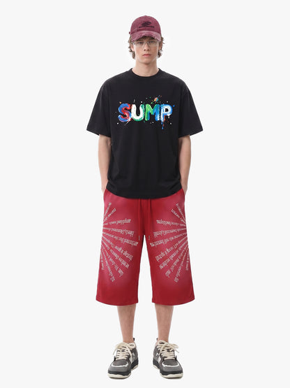 Graffiti Paint Drip Letter Print Oversized T-Shirt