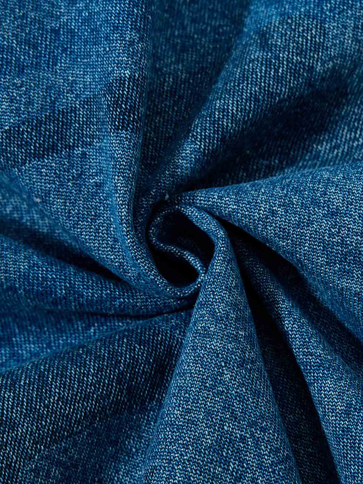 Deconstructed Washed Jeans with Graphic Print