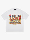 Floral USA Flag Graphic T-Shirt